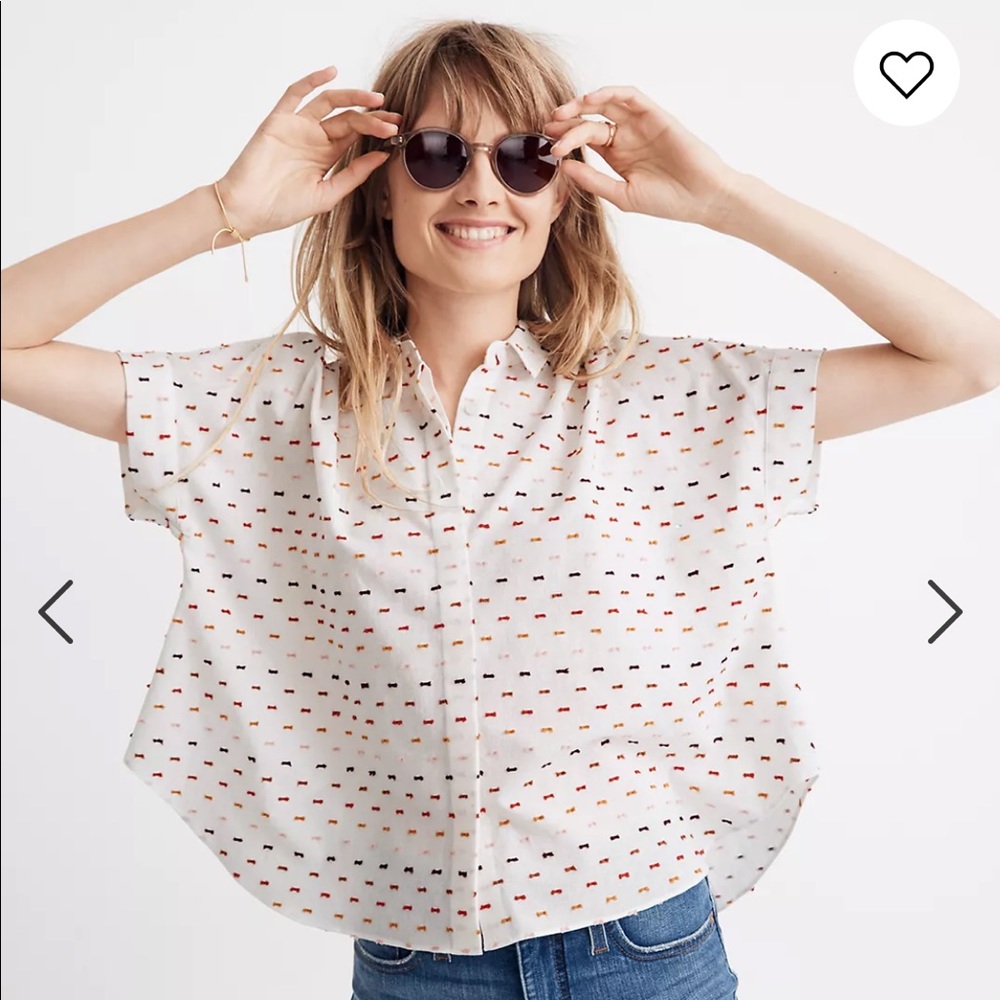 Madewell Hilltop Shirt in Rainbow Clipdot - SMALL
